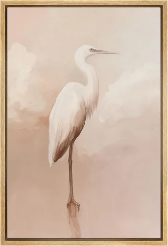 Miniatura 8 de wall26 Lienzo enmarcado para pared, acuarela, azul pastel, garza, galápagos, aves, animales, ilustraciones de naturaleza salvaje, arte moderno