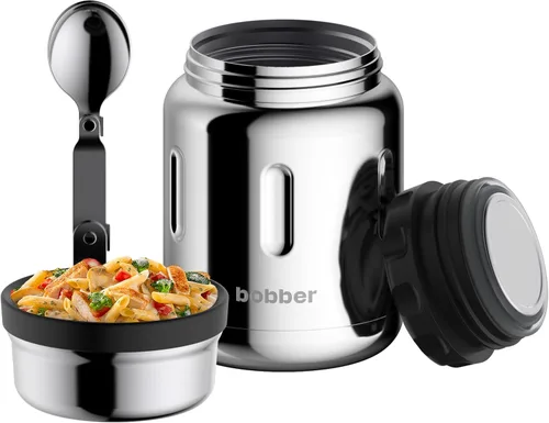 Miniatura 8 de BOBBER Tarro de alimentos aislado de acero inoxidable de 16 oz con boca extra ancha, cuchara y tazón integrados, mantiene el calor durante 10 horas