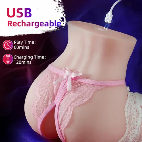 Miniatura 5 de Masturbador masculino Juguetes sexuales masculinos para hombres, muñecas sexuales – 9 vibraciones de bolsillo coño 2 agujeros realista muñeca sexual