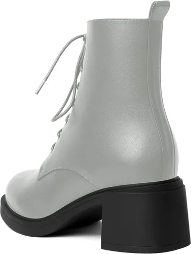 Miniatura 83 de ROSERWISH Botas altas de tacón bajo y grueso para mujer, con cordones, cómodas, modernas, con puntera redonda, de 2.5 pulgadas