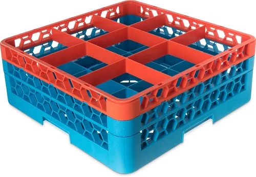 Miniatura 15 de Carlisle FoodService Products RG9-214 OptiClean Estante de vidrio con 9 compartimentos con 2 extensores, 7.12 pulgadas, polipropileno, azul