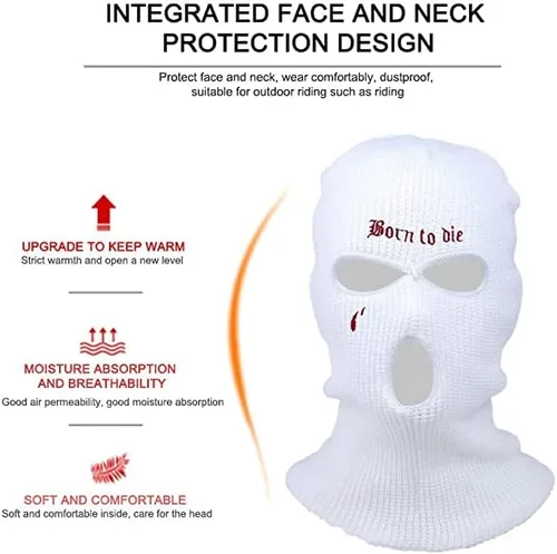 Miniatura 6 de Winter Windproof Knitted Cycling Ski Mask Neck Warmer 3 Hole Balaclavas Full Face Cover