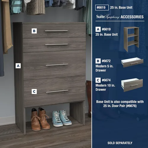 Miniatura 8 de ClosetMaid SuiteSymphony - Cajón de madera, accesorio para complementar, estilo moderno, para almacenamiento, ropa de armario, tamaño de 5 pulgadas