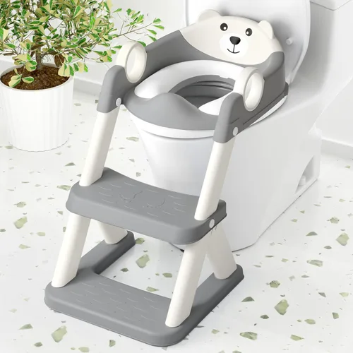 Miniatura 8 de COOSEYA Asiento de inodoro, asiento de entrenamiento de baño para niños pequeños, entrenamiento de baño 2-en-1 mejorado para niños y niñas, Azul