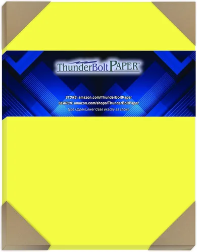 100 cartulina de color amarillo neón brillante fluorescente – 8.5 x 11 pulgadas (8.5 x 11 pulgadas) letra estándar | Tamaño del volante – Papel de