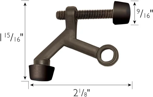 Miniatura 2 de Design House Topes de puerta, puntas de cojín de goma, aleación de zinc resistente, fácil instalación, bronce aceitado, paquete de 10, 2.125 Oil