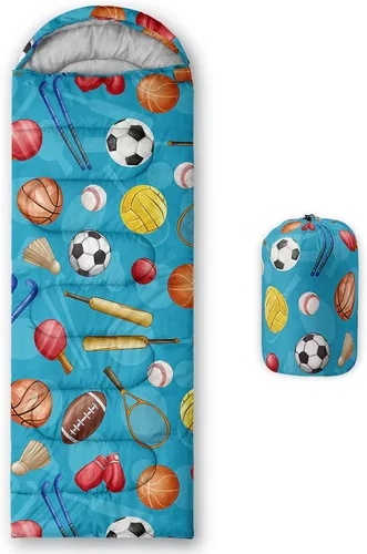 Miniatura 44 de QOOMO Saco de dormir para camping, 3 estaciones, clima cálido y fresco, ligero, saco de dormir impermeable para adultos y niños, viajes y al aire