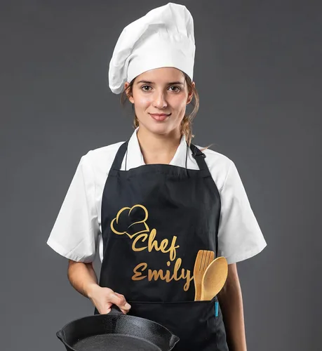Miniatura 3 de Delantal de chef personalizado, delantal para mujeres u hombres con bolsillos, delantales de cocina para mujeres, delantal de chef para hombres