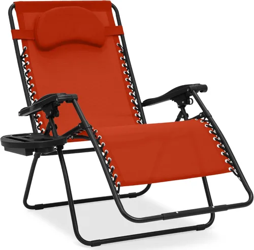 Miniatura 34 de Best Choice Products Silla de gravedad cero de gran tamaño, plegable para patio al aire libre, reclinable, con soporte para tazas, bandeja de Verde