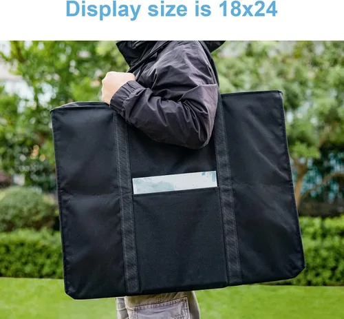 Miniatura 5 de JJRING Dacron - Bolsa ligera para portafolio de arte, 19.6 x 25.6 pulgadas, para 18 x 24 pulgadas, funda de almacenamiento negra para póster
