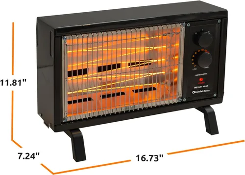 Miniatura 7 de Comfort Zone Calentador Radiante Eléctrico 1500/W Negro