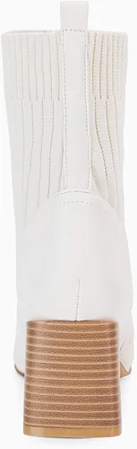 Miniatura 5 de Botas Chelsea para mujer con punta cuadrada, tacón grueso apilado, sin cordones, con tacón de bloque elástico, botas de vestir