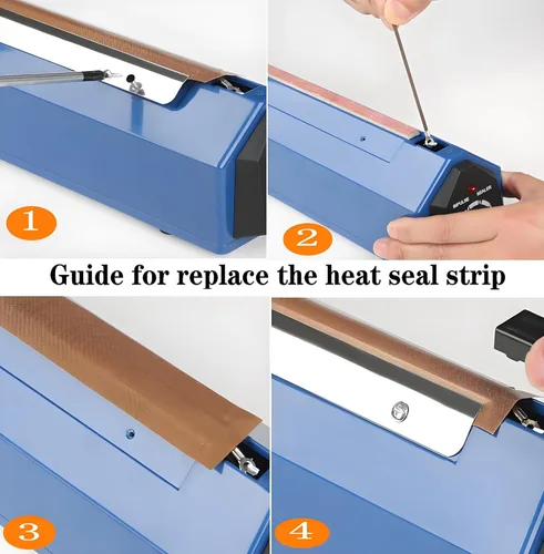 Miniatura 6 de Sellador por impulsos Máquina selladora manual de 16 pulgadas con modo de calefacción ajustable, selladores de bolsas retráctiles ABS para bolsas