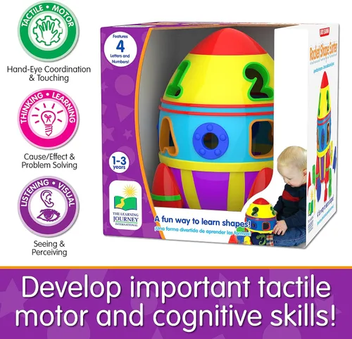 Miniatura 5 de The Learning Journey Aprendizaje temprano - Clasificador de formas de cohete - Juguetes y regalos para niños y niñas a partir de 12 meses - Juguete