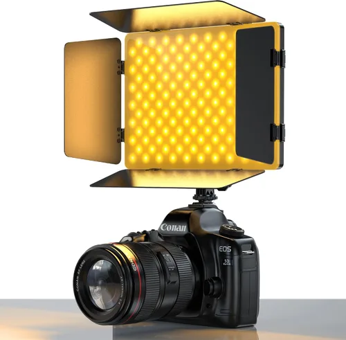 Miniatura 8 de Fotografía Iluminación Cámara Video Luz 20W Kit Traje con Adaptador/Batería 4400mAh Bi-Color Regulable 2500-6500K Led Studio Streaming Foto Shooting
