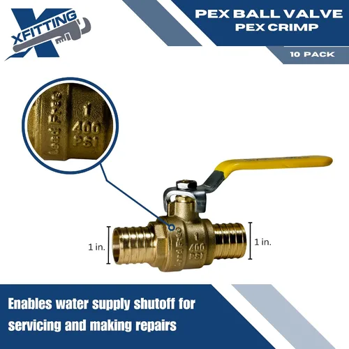 Miniatura 4 de XFITTING 10 Piezas Válvula de Bola Pex de 1", 23-1-1=10X (10 Paquetes)