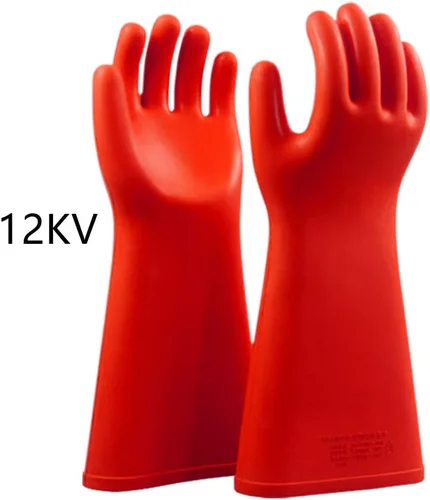 Miniatura 2 de 1 par electricista especial aislado guantes 12KV 20KV 25KV 35KV seguridad protección trabajo guantes