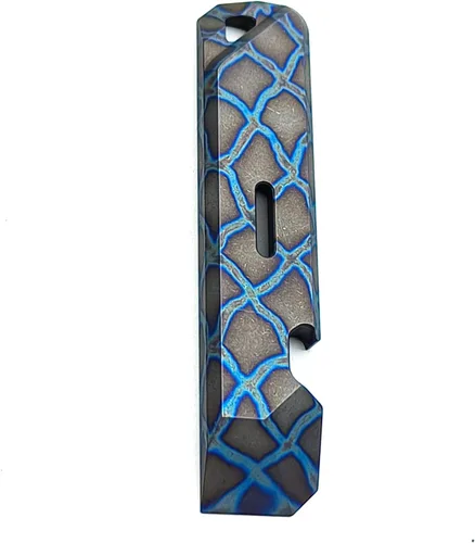 Miniatura 5 de FANYCS - Barra de palanca de titanio con abridor de botellas, función de ojo de cerradura, multiherramienta portátil EDC (azul horneado)