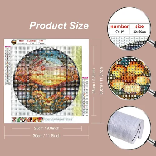 Miniatura 2 de Stalente Kits de pintura de diamantes para adultos, kits de arte de diamantes 5D para principiantes, pintura de diamante redonda para decoración