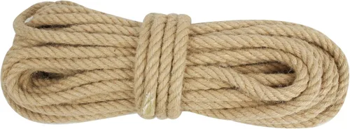 Miniatura 38 de Cuerda de Manila de 2 pulgadas x 50 pies, cuerda de cáñamo gruesa de 4 hebras trenzadas, cáñamo natural para manualidades de servicio pesado