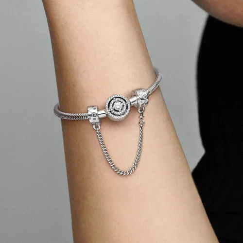 Miniatura 5 de Colgante de cadena de seguridad de estrellas y galaxias de plata de ley 925, joyería para niña, regalos para mujer, pulsera y collar, Plata esterlina