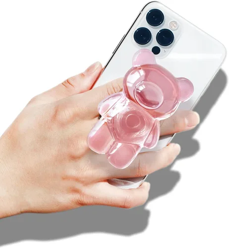 Miniatura 2 de On The Grip Soporte magnético de agarre para teléfono móvil plegable y expandible con forma de osito de goma 3D para teléfono inteligente, tableta