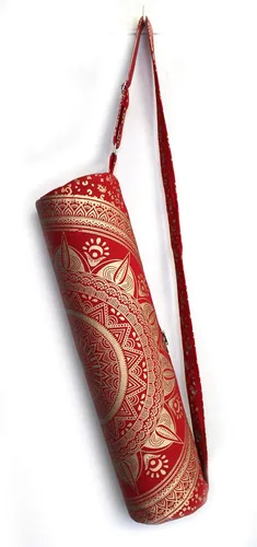 Miniatura 12 de ICC - Bolsa de transporte para yoga con mandala, dorada, color negro y dorado, con cremallera completa, para gimnasio, playa, pilates, bolsa