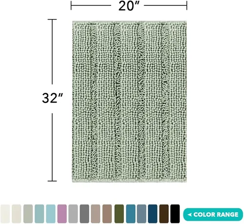 Miniatura 2 de Turquoize Alfombras de Baño de Chenilla Peludas Alfombra de Baño Antideslizante Gruesas Alfombras Peludas para Baño Chenilla Juego de Alfombra