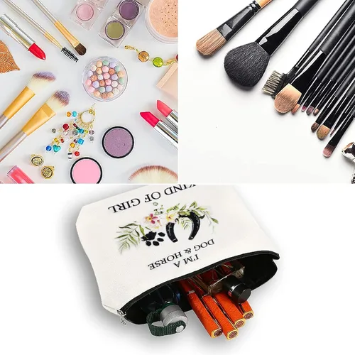 Miniatura 5 de I'm a Dog & Horse Kind of Girl - Bolsas de cosméticos, bolsas de maquillaje para mujeres, mamá de perro, regalos para amantes de los caballos