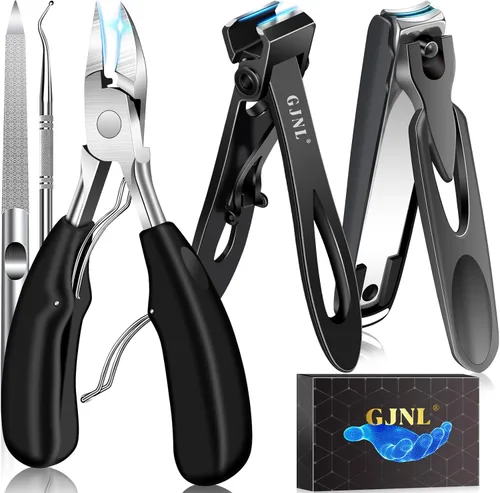 Miniatura 8 de Cortaúñas para uñas gruesas de los pies, cortaúñas en ángulo con atrapasueño, cortaúñas giratorio de 360° para hombres, cortador de uñas de apertura