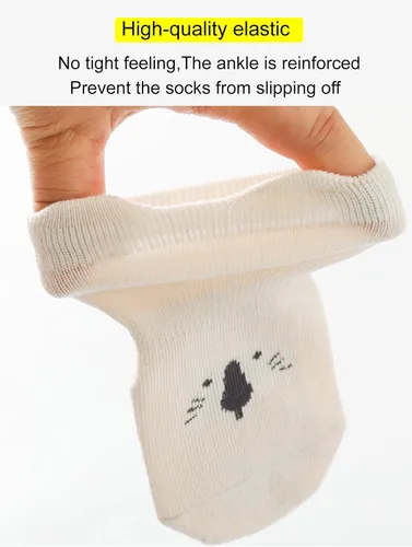 Miniatura 2 de Calcetines antideslizantes para bebés y niños pequeños con agarres, calcetines de dibujos animados para niñas y niños recién nacidos, 5 pares