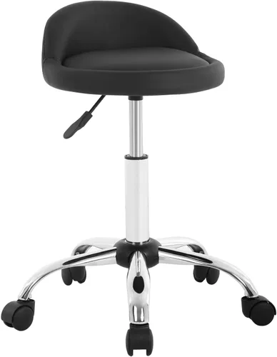 PayLessHere Taburete giratorio de pedicura ajustable en altura, silla de salón de dibujo ajustable con respaldo cojín de PU para tienda de tatuajes,