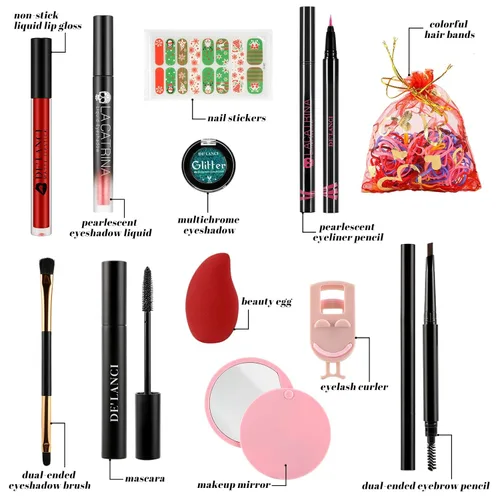 Miniatura 6 de Calendario de Adviento de maquillaje 2026, kit de regalo de maquillaje sorpresa de Navidad de DE'LANCI para mujeres, calendario de cuenta regresiva