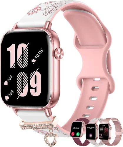 Miniatura 10 de Relojes inteligentes para mujer con llamadas Bluetooth, 4 bandas de 1.83 pulgadas, reloj de fitness para iPhone, Android, rastreador de actividad