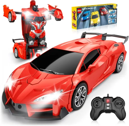 Miniatura 10 de Qumcou Juguetes de araña para niños de 4 a 6 años, auto de control remoto, juguetes de superhéroes transformables con un botón, autos RC de 2.4 GHz