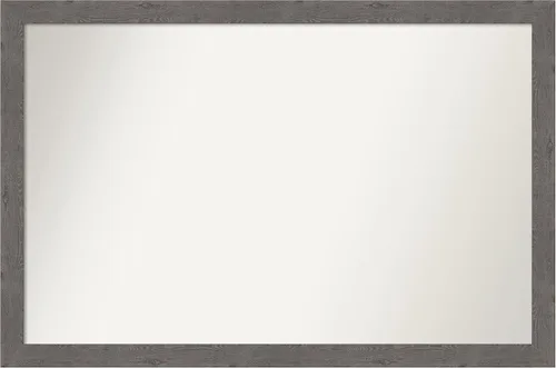 Miniatura 296 de Amanti Art Espejo de baño gris para sobre el fregadero, 31 x 48 pulgadas, espejo de tocador rectangular estrecho de color gris, marco de madera