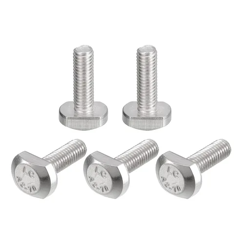 uxcell Pernos de ranura en T, 5 piezas M5x16mm ranura en T Pernos deslizantes Pernos deslizantes 304 Tornillos en forma de T de acero inoxidable