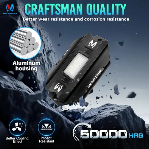 Miniatura 3 de MICTUNING C1 4 Pods RGBW LED Rock Lights – Kit de luces de neón subterráneas multicolor con controlador Bluetooth, modo de música
