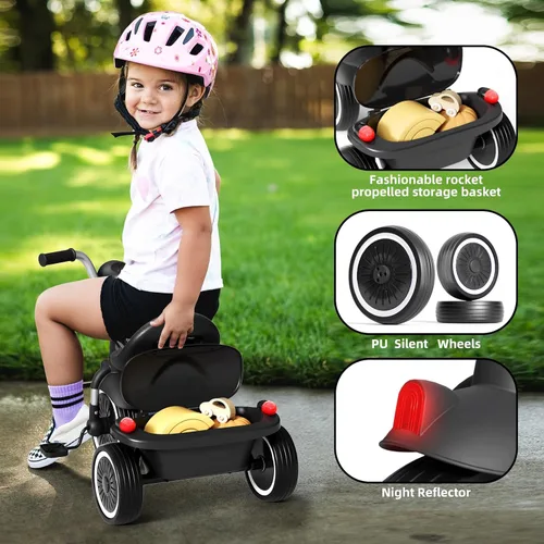 Miniatura 3 de XJD Triciclo para niños pequeños, bicicleta plegable con pedales, triciclo para niños de 2 a 5 años, asiento cómodo ajustable, regalos de Navidad