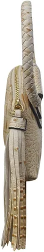 Miniatura 4 de NGIL Mini bolso de pulsera para mujer, mini bolso de cuero sintético con borla de flecos, cartera de pulsera para mujer