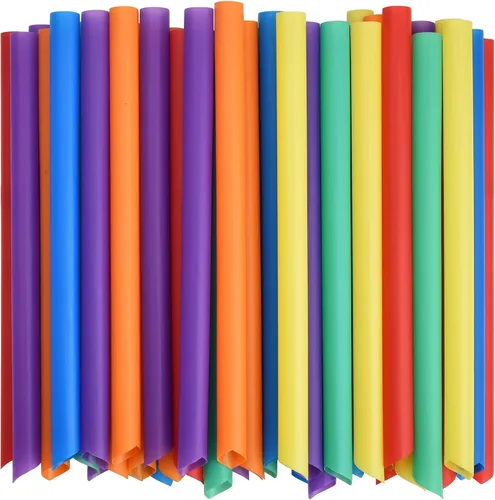 Miniatura 11 de ALINK 100 pajitas Boba de plástico negro, 0.472 in extra anchas desechables para té de burbujas, perlas popping – 8.5 pulgadas