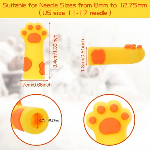 Miniatura 2 de BENOSPACE Tapón de silicona para puntada de pata de gato, tapones de aguja de tejer, protector de punto de aguja de tejer, accesorios para tejer