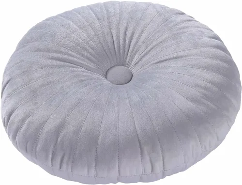 Miniatura 13 de HLOVME Cojín Redondo para Sofá de Terciopelo Cojín Decorativo Pequeño Color Sólido para Sala de Estar Cama Suelo 13.7", Beige