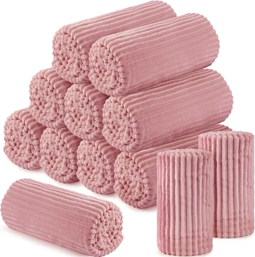 Miniatura 18 de Buryeah 6 Piezas Manta de Franela a Granel 50 x 60 pulgadas Manta para Pijamadas Boda al Aire Libre Manta Ligera, Certificado Oeko-tex Standard 100
