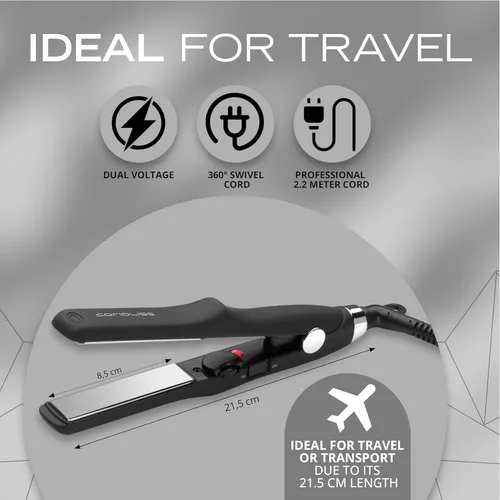Miniatura 6 de CORIOLISS C Trip Mini Alisadores de cabello para mujer Titanio Plancha plana Profesional con control de temperatura (negro suave al tacto)