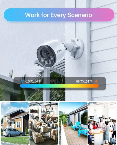 Miniatura 7 de ZOSI ZG1804E Cámara adicional de 4MP con audio, cámara de seguridad PoE para exteriores con visión nocturna, detección humana inteligente, IP66