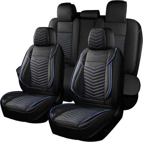 Miniatura 23 de HChengkikz Fundas de Asiento de Automóvil Par Delantero, Fundas de Asiento de Cuero Nappa Transpirable para Automóviles, Cojines Universales