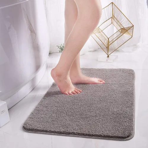 Miniatura 12 de Alfombra de baño de 16 x 24 pulgadas, microfibra de felpa lanuda absorbente de agua, lavable a máquina, antideslizante y suave, color azul oscuro