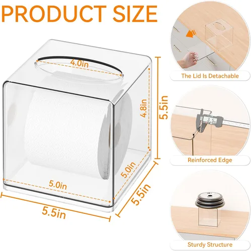 Miniatura 3 de Funda de cuero sintético para caja de pañuelos