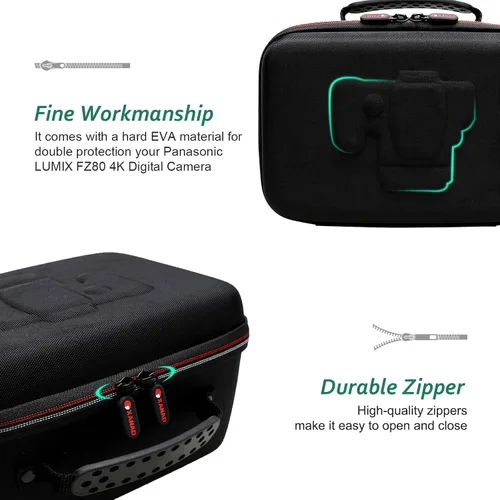 Miniatura 7 de Funda rígida para cámara Canon EOS Rebel R100/T7/R50/R6 MarkII/R50 V/R8/R10 y Nikon RED Z/ Z50 II/Z6 III/Z5 II sin espejo, para cámaras Gris